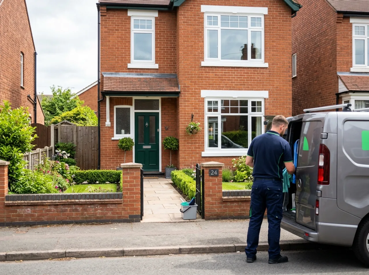 Three-bed home window clean