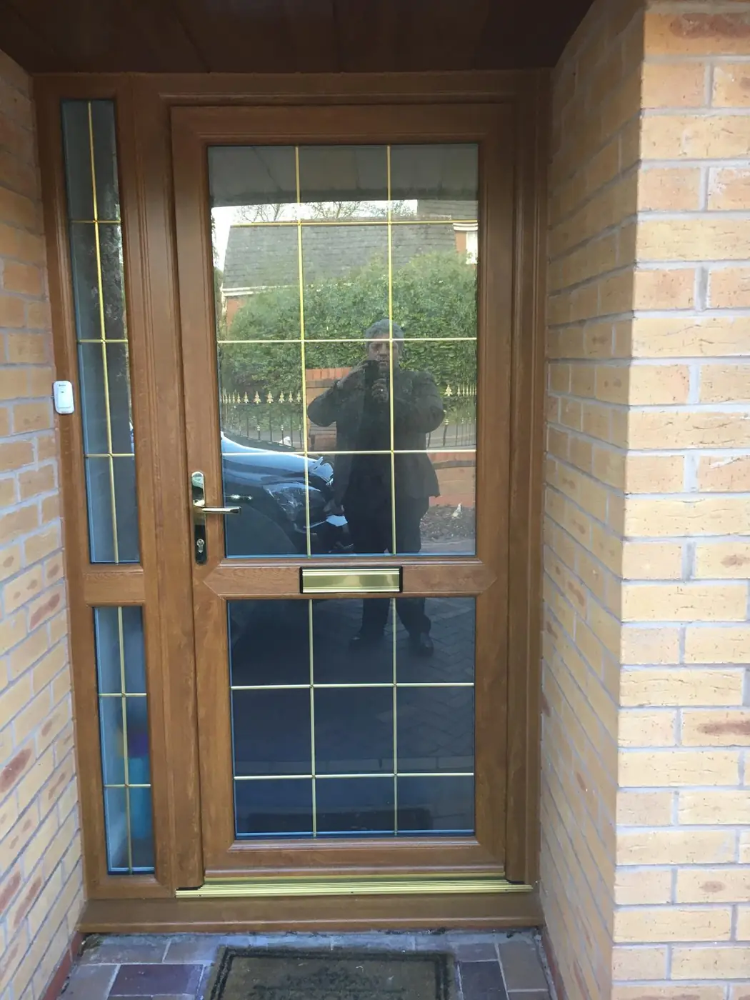Blue entrance door